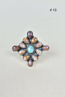 Chocolate Moonstone & Stone Cluster Sterling Silver Rings-Cluster Rings-Rae Collective, Women's Online Fashion Boutique Located in Phoenix, Arizona (Scottsdale Area)