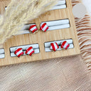 Holiday Stripe Star Stud Earrings-Stud Earrings-Krush Kandy, Women's Online Fashion Boutique Located in Phoenix, Arizona (Scottsdale Area)