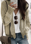 Two Toned Waffle Knit Cardigan | S-2X-Cardigans-Krush Kandy, Women's Online Fashion Boutique Located in Phoenix, Arizona (Scottsdale Area)