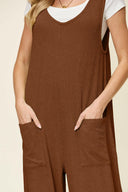 Double Take Full Size Texture Sleeveless Wide Leg Jumpsuit-Rae Collective, Women's Online Fashion Boutique Located in Phoenix, Arizona (Scottsdale Area)