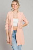 Zoom Meeting Lined Long Blazer Jacket-Blazers-Krush Kandy, Women's Online Fashion Boutique Located in Phoenix, Arizona (Scottsdale Area)