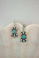 Unicorn & Turquoise Concho Stone Earrings-Drop Earrings-Rae Collective, Women's Online Fashion Boutique Located in Phoenix, Arizona (Scottsdale Area)