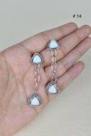 Gem Duet Chain Drop Earrings-Drop Earrings-Krush Kandy, Women's Online Fashion Boutique Located in Phoenix, Arizona (Scottsdale Area)