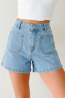 Sunny Side Patch Pocket Denim Shorts