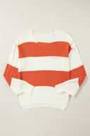 Harvest Stripe V-Neck Sweater-Sweaters-Krush Kandy, Women's Online Fashion Boutique Located in Phoenix, Arizona (Scottsdale Area)