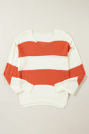 Harvest Stripe V-Neck Sweater-Sweaters-Krush Kandy, Women's Online Fashion Boutique Located in Phoenix, Arizona (Scottsdale Area)