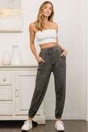 Washed Ribbed Drawstring Jogger-Pants-Krush Kandy, Women's Online Fashion Boutique Located in Phoenix, Arizona (Scottsdale Area)