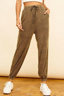 Washed Ribbed Drawstring Jogger-Pants-Rae Collective, Women's Online Fashion Boutique Located in Phoenix, Arizona (Scottsdale Area)