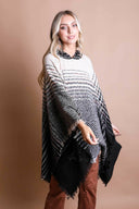 Herringbone Tweed Hooded Frayed Edge Poncho-Cardigans-Krush Kandy, Women's Online Fashion Boutique Located in Phoenix, Arizona (Scottsdale Area)