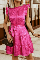 Leopard Tie Belt Tiered Dress-Rae Collective, Women's Online Fashion Boutique Located in Phoenix, Arizona (Scottsdale Area)
