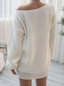 Balloon Sleeve Boat Neck Sweater Mini Dress-Rae Collective, Women's Online Fashion Boutique Located in Phoenix, Arizona (Scottsdale Area)