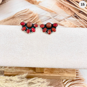 Red Opal & Sunstone Half Cluster Earrings-Stud Earrings-Rae Collective, Women's Online Fashion Boutique Located in Phoenix, Arizona (Scottsdale Area)