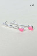Silver Solitaire Bar Earrings-Drop Earrings-Rae Collective, Women's Online Fashion Boutique Located in Phoenix, Arizona (Scottsdale Area)