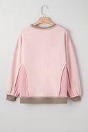Pink & Taupe Patchwork Pullover-Sweaters-Krush Kandy, Women's Online Fashion Boutique Located in Phoenix, Arizona (Scottsdale Area)