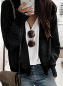 Two Toned Waffle Knit Cardigan | S-2X-Cardigans-Krush Kandy, Women's Online Fashion Boutique Located in Phoenix, Arizona (Scottsdale Area)