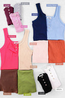 Let's Talk Later Button Detail Tank Top | 9 Colors!-Tanks-Krush Kandy, Women's Online Fashion Boutique Located in Phoenix, Arizona (Scottsdale Area)