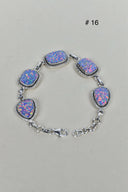 ONE OF A KIND STERLING SILVER 5 STONE BRACELET-Gemstone Bracelets-Krush Kandy, Women's Online Fashion Boutique Located in Phoenix, Arizona (Scottsdale Area)
