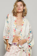 Oversized Floral Pattern Double Gauze Cardigan Sale
