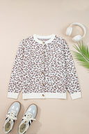 Cozy Khaki Leopard Button Cardigan-Sweaters-Krush Kandy, Women's Online Fashion Boutique Located in Phoenix, Arizona (Scottsdale Area)