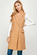 Sleek Double-Breasted Vest Coat-Vests-Rae Collective, Women's Online Fashion Boutique Located in Phoenix, Arizona (Scottsdale Area)
