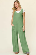 Double Take Full Size Texture Sleeveless Wide Leg Jumpsuit-Rae Collective, Women's Online Fashion Boutique Located in Phoenix, Arizona (Scottsdale Area)