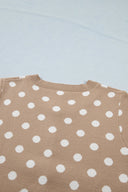 Dark Khaki Polka Dot Short Sleeve Cardigan