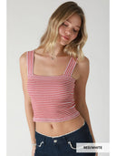 Modal Striped Square Crop Top