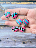 Kandy Hearts Stripe & Checkered Earrings-Earrings-Rae Collective, Women's Online Fashion Boutique Located in Phoenix, Arizona (Scottsdale Area)