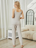 Fuzzy V-Neck Cami and Pants Lounge Set-Pants-Rae Collective, Women's Online Fashion Boutique Located in Phoenix, Arizona (Scottsdale Area)