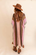 Multi-color Striped Pattern Ruana with Tassels-Kimonos-Krush Kandy, Women's Online Fashion Boutique Located in Phoenix, Arizona (Scottsdale Area)