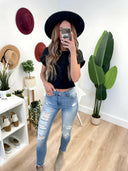 KanCan Callie Mid Rise Distressed Ankle Skinny Jean-Jeans-Rae Collective, Women's Online Fashion Boutique Located in Phoenix, Arizona (Scottsdale Area)