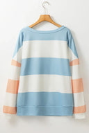 Contrast Color Block Round Neck Long Sleeve Top-Rae Collective, Women's Online Fashion Boutique Located in Phoenix, Arizona (Scottsdale Area)