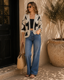 Boho Print Open Front Kimono Cardigan