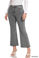 Acid Washed High Waist Frayed Hem Bootcut Pants | S-XL, 7 Colors-Jeans-Rae Collective, Women's Online Fashion Boutique Located in Phoenix, Arizona (Scottsdale Area)
