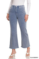Acid Washed High Waist Frayed Hem Bootcut Pants | S-XL, 7 Colors-Jeans-Rae Collective, Women's Online Fashion Boutique Located in Phoenix, Arizona (Scottsdale Area)