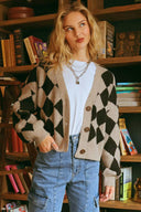 HARLEQUIN KNIT CARDIGAN-Cardigans-Krush Kandy, Women's Online Fashion Boutique Located in Phoenix, Arizona (Scottsdale Area)