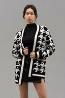 HOUNDSTOOTH KNIT CARDIGAN-Cardigans-Krush Kandy, Women's Online Fashion Boutique Located in Phoenix, Arizona (Scottsdale Area)