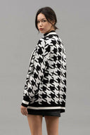 HOUNDSTOOTH KNIT CARDIGAN-Cardigans-Krush Kandy, Women's Online Fashion Boutique Located in Phoenix, Arizona (Scottsdale Area)