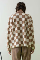 CHECKERED SNAP BUTTON FLEECE JACKET-Jackets-Rae Collective, Women's Online Fashion Boutique Located in Phoenix, Arizona (Scottsdale Area)