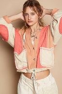 POL Multi Fabric Hooded Button Down Shacket-Shackets-Rae Collective, Women's Online Fashion Boutique Located in Phoenix, Arizona (Scottsdale Area)