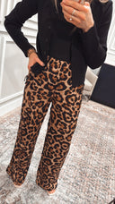 Leopard Print Waist Tie Pull On Pants-Pants-Rae Collective, Women's Online Fashion Boutique Located in Phoenix, Arizona (Scottsdale Area)