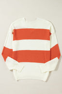 Harvest Stripe V-Neck Sweater-Sweaters-Krush Kandy, Women's Online Fashion Boutique Located in Phoenix, Arizona (Scottsdale Area)
