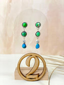 Crystal & Peacock Dahlia Earrings-Earrings-Krush Kandy, Women's Online Fashion Boutique Located in Phoenix, Arizona (Scottsdale Area)