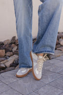 Maison Leather Suede Sneakers | White Grey-Sneakers-Rae Collective, Women's Online Fashion Boutique Located in Phoenix, Arizona (Scottsdale Area)