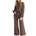 LUXE Soft Long Sleeve & Wide Leg Pant Lounge Set-Pants-Krush Kandy, Women's Online Fashion Boutique Located in Phoenix, Arizona (Scottsdale Area)
