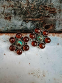 Amber and Turquoise Flower Blossom Stud Earring-Rae Collective, Women's Online Fashion Boutique Located in Phoenix, Arizona (Scottsdale Area)