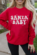Santa Baby Holiday Sweatshirt-Sweaters-Rae Collective, Women's Online Fashion Boutique Located in Phoenix, Arizona (Scottsdale Area)