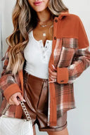 Khaki Color Block Plaid Buttoned Shacket-Layers-Krush Kandy, Women's Online Fashion Boutique Located in Phoenix, Arizona (Scottsdale Area)
