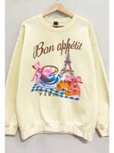 Bon Appetit Paris Sweatshirt-Sweaters-Rae Collective, Women's Online Fashion Boutique Located in Phoenix, Arizona (Scottsdale Area)