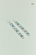Sterling Silver Six Stone Cascading Earrings-Drop Earrings-Rae Collective, Women's Online Fashion Boutique Located in Phoenix, Arizona (Scottsdale Area)